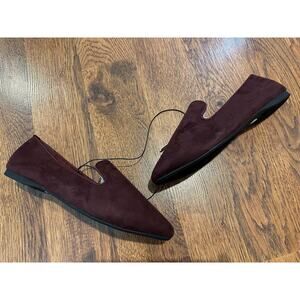 MIA Women’s Macy Faux Suede Smoking Flats Burgundy Size 6 NWOB Comfort Loafers